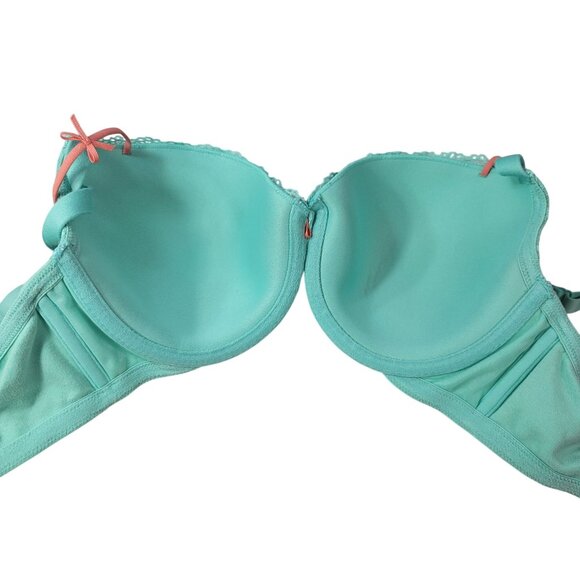 Cacique Cotton T-Shirt Bra Green 38D Lace Overlay Underwire Adj Light Padding - Picture 6 of 10